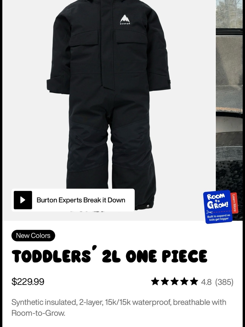 Burton Toddlers' 2L One Piece - multicolor